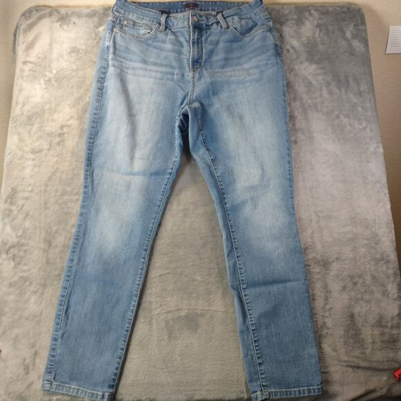NYDJ‎ Womens Legging Jeans Size 16 Light Wash Stretch Denim Casual Classic Fit - Picture 1 of 9